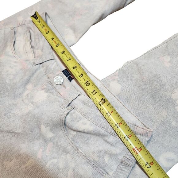 FDJ French Dressing Jeans Cottagecore Boho Ankle Burnout Faded Floral Gray 14 - Picture 5 of 9